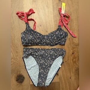 Summersalt Red and Black Floral Bikini